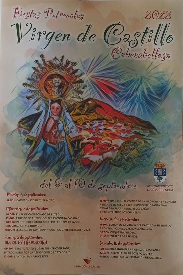 Fiestas patronales en honor a la Virgen del Castillo 2022 Cabezabellosa
